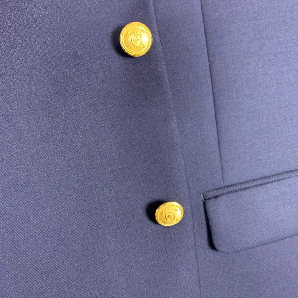 Lauren Ralph Lauren Blazer Mens 44L Navy Blue Gold Crest Button Wool Jacket - Picture 6 of 13